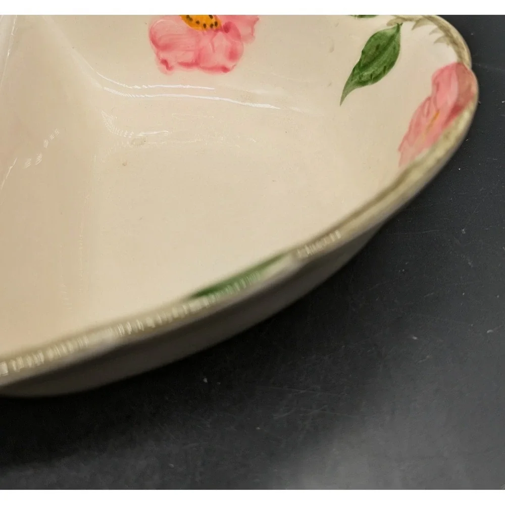 Franciscan Desert Rose Divided Vegetable Bowl Oval Pink Floral Earthenware USA